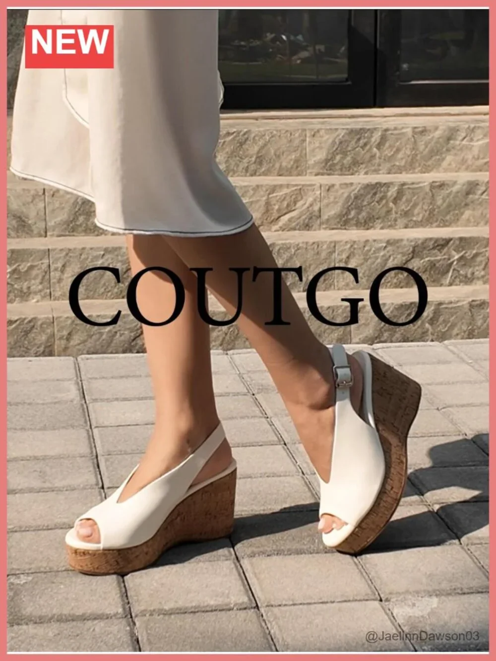 Women's Platform Wedge Sandals Peep Toe Slingback Faux Leather Cork Heels